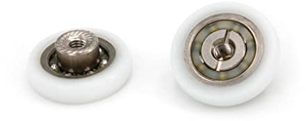 Cuscinetti Box Doccia VR - Kit 2 PEZZI di Ricambio in Acciaio per Ante Doccia a Scorrimento Pezzi misure 22x4.7x8.5 foro M4 profilo raggiato