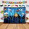 Superhero Cityscape Wall Decor Tapestry for Children Bedroom Living Room Home. Photography Backdrop, Prop, Flag & Mask Kit. As Super Hero City Photo Booth Background, Kids Birthday Party Decoration
