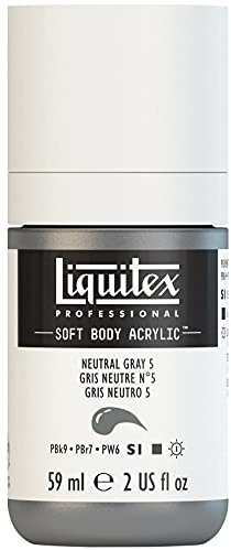 Liquitex Acrylic Paint, Neutral Grey #5, 59 ml (Pack of 1)