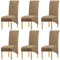 KELUINA XL Stuhlhussen,Universal Stretch Stuhlhussen 2er 4er 6er Set Stuhlbezug für Stuhl Esszimmer(Hell Kaffee,6 Stück)