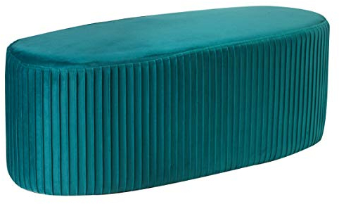 Baroni Home Bettbank, Hocker, Cordsamt,oval, 101X42X37cm - Petrol grün