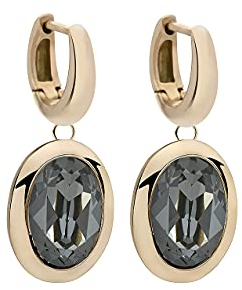 Qudo Tivola Creolen Ohrringe Edelstahl gold PVD beschichtet viele Farben (silver night)