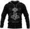 WDBAYXH Cool Viking Odin Thor's Hammer Tattoo Runes Sweatshirt, 3D Print Mjolnir Zip Hoodie Pullover, Casual Vintage Punk Long Sleeve Celtic Pagan Lightweight Sportswear,Zip,L