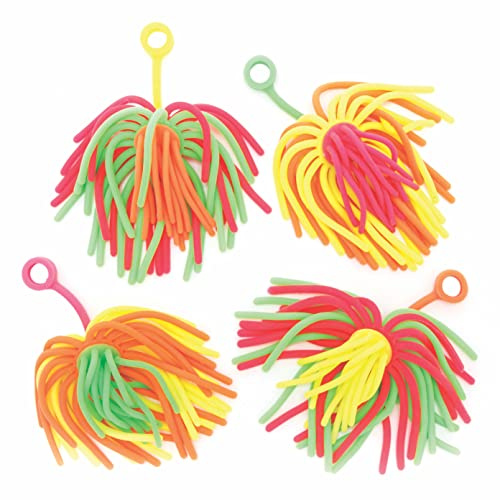 Baker Ross FE348 Nudel Yoyo Bällchen - 4er Pack, Spielzeug für Kinder, kleine Geschenke für Kinder, Kindergeburtstag Mitgebsel