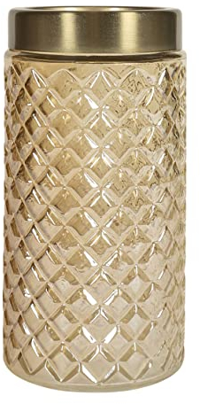 QUVIO Vase, Glasvase, Goldene Dekoration für Wohnzimmer, Goldene Vase, Dekorative Vase für Getrocknete Blumen, Bouquet, Tulpen, Rosen, Blumenvase, Glaszylinder-Vase, Moderne und Klassische Vasen