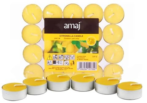 OnlineStreet Scented Tealight Votive Candles Pack - Wax Tarts in Different Assorted Refreshing Fragrances with 8 Hours Burning Time (Citronella Tealights)