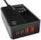 MANTO Caricatore USB C 65W con Display LED, GaN Caricabatterie Rapido Compatto a 4 Porte (2 Tipo C PD + 2 USB-A QC), per MacBook, Laptop, iPhone, Samsung