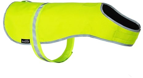 My Furry Friend Dog High Vis/Hi-Vis Reflective Safety Waterproof Fleece Coat | Fluorescent Jacket for Night Walks | Keep Your Dog Safe From Cars, Cyclists & Hunting Accidents | 5 Sizes | (S, Yellow)