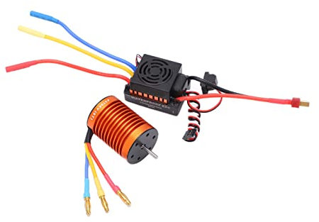 Dilwe RC Brushless Motor Set, 4370KV 4P Brushless Motor Set mit Wasserdichtem B¨¹rstenlosem 60A Elektronischem Geschwindigkeitsregler RC Brushless Motor Set Car Model Parts f¨¹r 1:10 RC Car