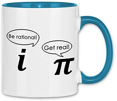wowshirt Tasse Mathe Pi 314 Imaginäre Komplexe Zahl Mathe-Lehrer Geek Uni Student Nerd Gag, Farbe:White - Light Blue