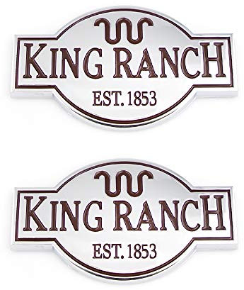2PCS King Ranch Emblems for F150 F250 F350 Car Sticker Badge (Silber Rot)
