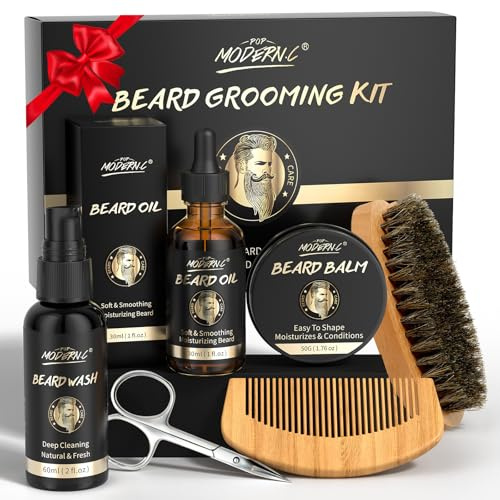6PCS Beard Growth Kit Beard Grooming Kit for Men Beard Care Kit for Men