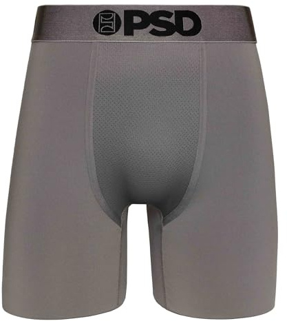 PSD Herren Basic Solid Boxershorts: 17,8 cm Schrittlänge, atmungsaktive und stützende Herrenunterwäsche mit feuchtigkeitsableitendem Stoff., gun metal, X-Large