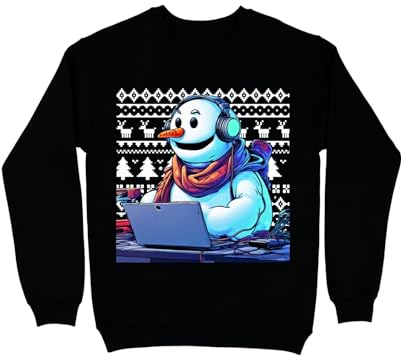 Ugly Christmas Sweatshirt Weihnachtspullover Gaming Schneemann, Größe: X-Small