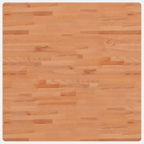 vidaXL Tischplatte, Quadratisch Holzplatte mit 4 abgerundeten Ecken, Holztischplatte Ersatzplatte für Couchtisch, Massivholztischplatte Platte, 90x90x2,5 cm Massivholz Buche