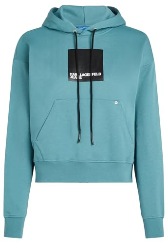 KARL LAGERFELD JEANS Femme Regular Logo Hoodie Bleu Bretagne M