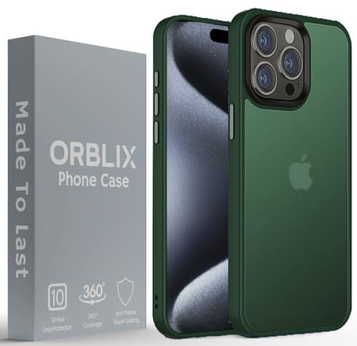 Orblix Matte Armour Case for iPhone 15 Pro Max-15 Feet Military Drop Protection - Frosted Translucent Back Phone Cover-Anti-Fingerprint Matte Case-Shockproof Case for iPhone 15 Pro Max 6.7 inch (2023)