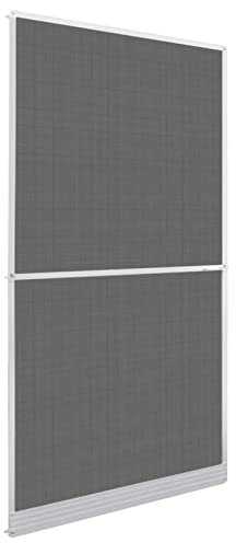 ARKEM Fly Screen, Aluminium Frame, Can Be Shortened Individually Insect Protection Door,White Hinged Insect Screen for Doors 120 x 240 cm