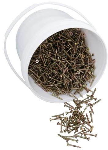 Lot de 1600 vis à bois dentelées à tête fraisée Pozi 4 x 30 mm