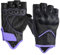 Harssidanzar Guanti da moto senza dita da donna,protezione contro le nocche guida motociclista guanti da moto touchscreen vera pelle di capra KL022,Nero-viola chiaro,Taglia S