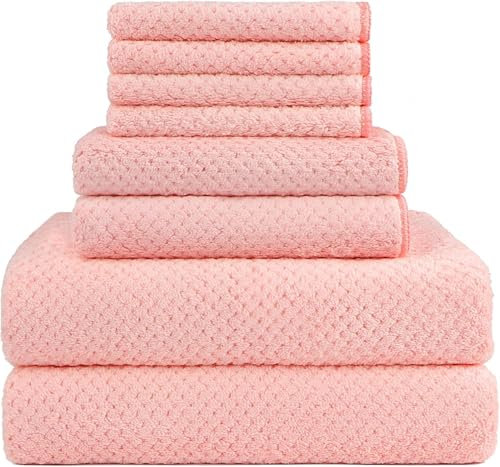 HOMEXCEL 8PK Rosa Badetuch-Set