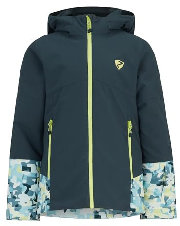 Ziener Kinder AMAJA Ski-Jacke/Winterjacke | warm, atmungsaktiv, wasserdicht, dark jungle, 128