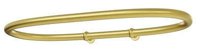 Aquaworld Traditional Oval Shower Curtain Rail - Wall Mounted using Low Carbon Steel Curtain Rod - Heavy Duty Gold Plated Rod with Adjustable Support - 110 X 64 X 12 CM