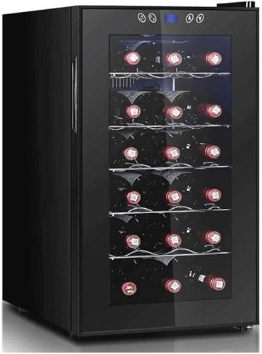 QPZMALSKY Vin Rouge Thermoélectrique Et Refroidisseur Blanc pour 18 Bouteilles, Réfrigérateur Indépendant avec Écran LCD, Commandes Tactiles Numériques, Thermostat De Fonctionnement Silencieux