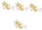 ABOOFAN 4 Stück Weihnachtsdekoration Golddekor Baumspitzen Christbaumschmuck Baumwipfelschmuck Weihnachtsband aufleuchten fairy lights fairylights Baumspitze aus Holz Baum Stern Stoff