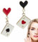 BIRLOZA Poker Ohrringe für Frauen - Vergoldet, Spielkarten Muster, Charms, Herzen, Pik Asse - Mode Ohrhänger, Schmuck - Geschenk für Mädchen, Hochzeit, Geburtstag, Weihnachten, Muttertag