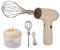 GRCFUMO Batidor eléctrico de huevos, batidor eléctrico de huevos, picador de ajo eléctrico, procesador de alimentos de mano, batidor eléctrico recargable para cocinar accesorios de horneado, beige