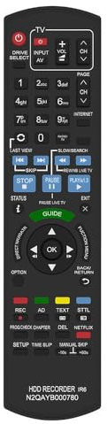 New N2QAYB000780 Remote Control for Panasonic Bluray HDD Box Recorder DVD Recorder Player - No Setup Needed