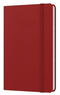 Collins - Legacy - Kalender 2026, 12 Monate, Jahresplaner, Wochenansicht, Taschenkalender, Hardcover, Rot (CL73.15-26)