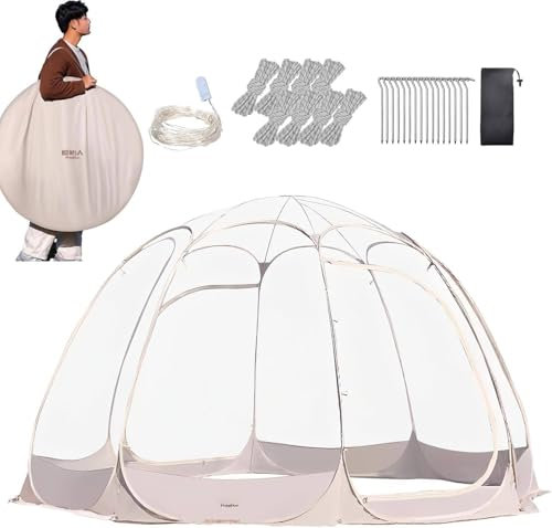 YANGYMM Pop-Up-Bubble-Zelt-Pavillon, Faltbares Instant-Bubble-Iglu-Zelt, für Outdoor-Events für 8–10 Personen, Uv-BestäNdiges Iglu-Kuppeldach, für Camping-Hinterhofpartys