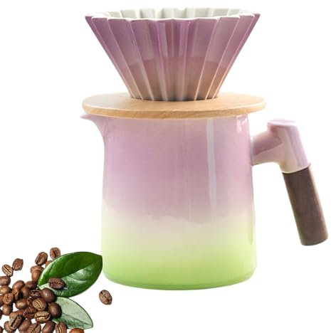 Mafagwre 400 Ml Kaffeefilter Porzellan Mit Tasse, Kaffeefilter Porzellan, Pour Over Kaffeebereiter, Kaffeemaschinen-Set Mit Keramik-Kaffeetropfer, Pour Over Kaffeemaschine (B)