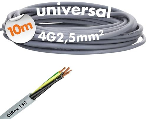 Lapp 0015404 Ölflex 150 Câble de commande 4G2,5 mm² 14 AWG I Ignifuge avec conducteur de protection I Câble de commande 4 fils I Marquage UL I Résistant aux produits chimiques et à l'huile I Câble de