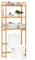 COSTWAY Meuble WC au-Dessus des Toilettes en Bambou, Étagère de Rangement de Salle de Bain à 3 Niveaux, 3 Crochets, Gain de Place pour Salle de Bain ou Buanderie, Naturel