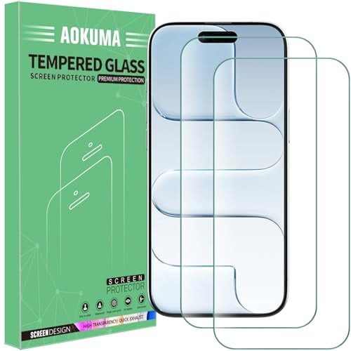 AOKUMA Protector de Pantalla para iPhone Air 2025, [2 Unidades] Cristal Templado para iPhone 17 Air Fácil Instalación, Vidrio templado 9H para iPhone Air,Protector de Pantalla HD,Anti-Arañazos