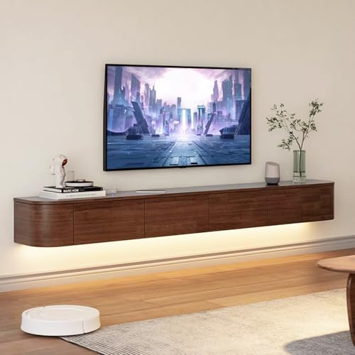 MIMRTIMI TV-Schrank weiß,Lowboard hängend,Schwebender Fernsehschrank,Sideboard Hängeschrank Fernsehtisch für Wohnzimmer, Schlafzimmer, Esszimmer