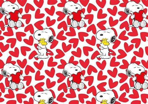 Braun & Company Snoopy Peanuts Woodstock Geschenkpapier – 10 Meter (5 Rollen à 2 m) | breite Rollen für große Geschenke | Verpackungsliebe pur: Original Snoopy Geschenkpapier