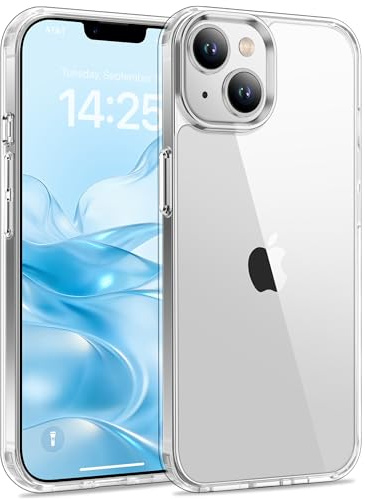 USLAI Case for iPhone 14, Clear | Anti-Yellowing, Scratch Resistant Hard Back, Shockproof & Military‑Grade Drop Protection