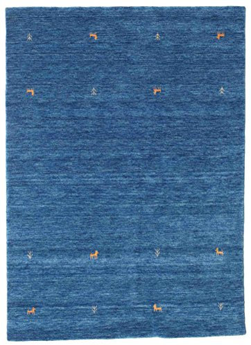 RugVista, Gabbeh Loom Two Lines, Teppich, Mittelflor, 160 x 230 cm, Rechteckiger, Gabbeh, Wolle, Flur, Schlafzimmer, Küche, Wohnzimmer, Blau, Dunkelblau