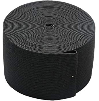 5,1 cm schwarzer Strickgummi, breit, schwer, elastisch, Spulenbund, 4,5 m