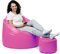 sunnypillow Premium XL Sitzsack mit Hocker Outdoor & Indoor mit 160L Styropor Füllung Sessel für Kinder & Erwachsene Sitzkissen Sofa Beanbag viele Farben zur Auswahl Rosa