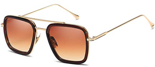 SHEEN KELLY Retro Sonnenbrille Square Eyewear Metallrahmen Klassische Sonnenbrille Für Männer Frauen Sonnenbrille 1:1