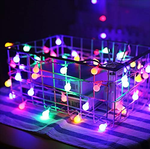 Multicolour Globe Fairy Lights, 6M 40Pcs LED Battery Powered Ball String Lights, Two Mode Shining Decoration for Christmas Wedding Birthday Holiday Party Bedroom Indoor& Outdoor