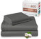 Pizuna Coton Peigné Parure de Lit 180x200 cm Complet Gris foncé, 100% Coton Longue Durée 400 Fils Armure Satin Comprend 1 Drap Housse, 1 Drap Plat, 2 Taie d'oreiller (Coton Draps 2 Personnes)