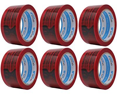 gws Paketband Bruchgefahr! Rot 6 Rollen PP leise | Verpackungsklebeband Profi-Qualität | Hinweisband 50 mm x 66 m