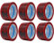 gws Paketband Bruchgefahr! Rot 6 Rollen PP leise | Verpackungsklebeband Profi-Qualität | Hinweisband 50 mm x 66 m