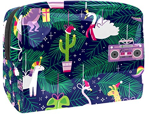 Make-up Taschen Schwan Alpaka Einhorn Wasserdicht leichte Make up Tasche Organizer für Damen Herren und 18.5x7.5x13cm